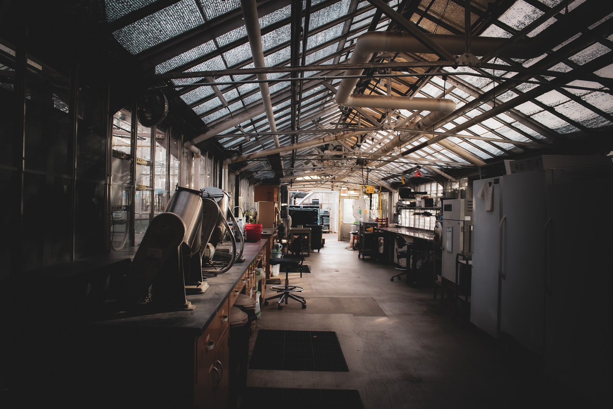 Research greenhouse and laboratory at a Pacific Northwest university